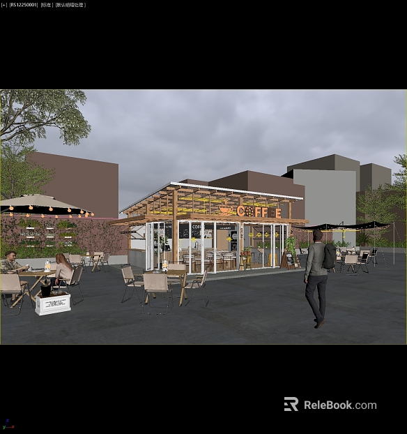 Modern Curry Street Coffee Shop Commercial Space texture
