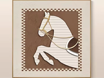 Light Luxury Brown White Horse Head Decorative Painting texture (ID:ffaeh154639)