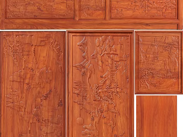 Chinese red-brown wood carving background wall decoration texture (ID:ffaeh055226)