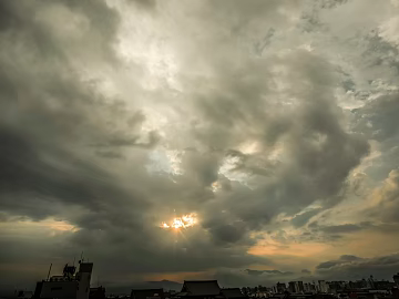 Dark dark clouds, cloudy sky, storm disaster coming texture (ID:ffach293631)