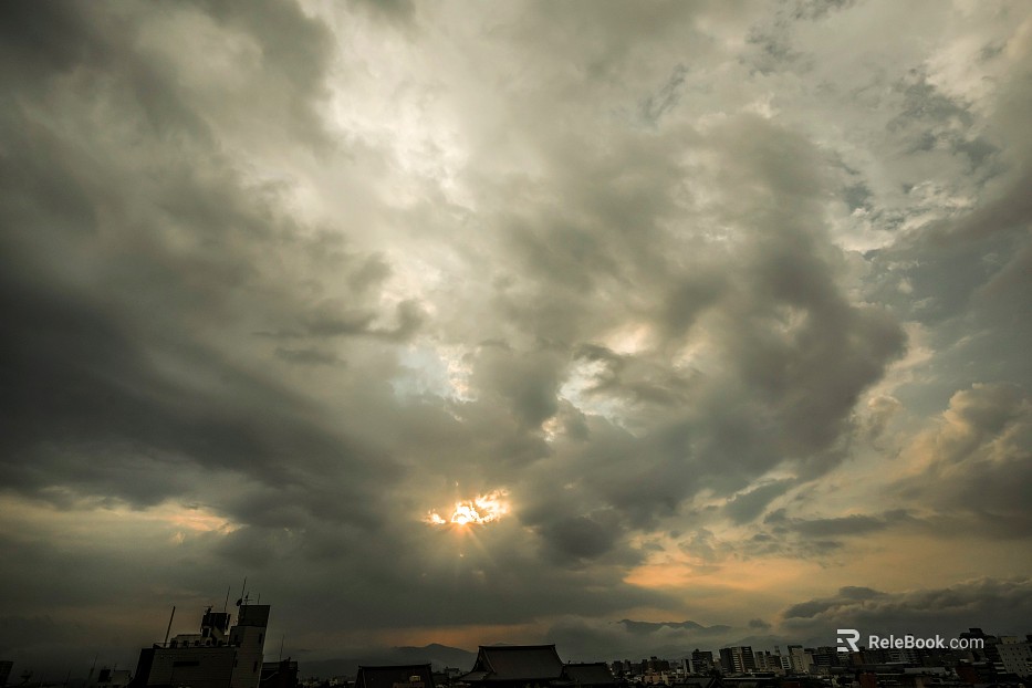 Dark dark clouds, cloudy sky, storm disaster coming texture