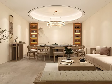 New Chinese Beige Wall Panel Restaurant Space texture (ID:ffaeh321939)