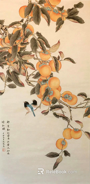 flower and bird decorative painting texture