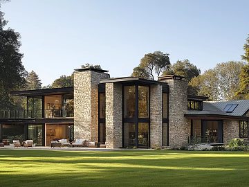 Exterior view of villa area texture (ID:ffach302565)