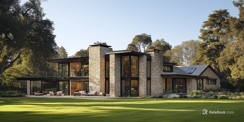 Exterior view of villa area texture