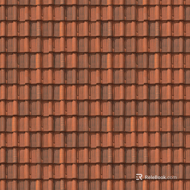 Villa building roof clay ceramic tile red tile texture