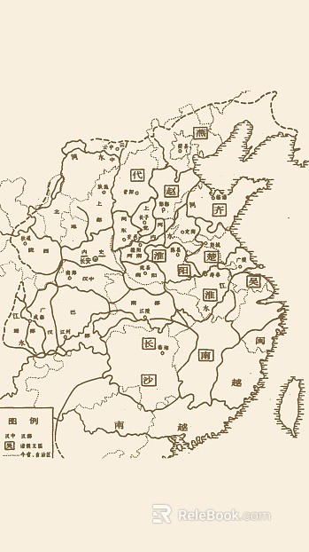 Retro Style Warring States Map Decorative Painting texture
