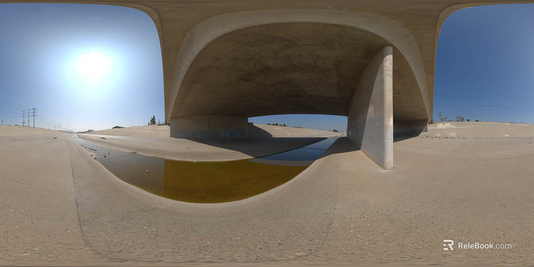 Rivers under the bridge during the day HDR texture