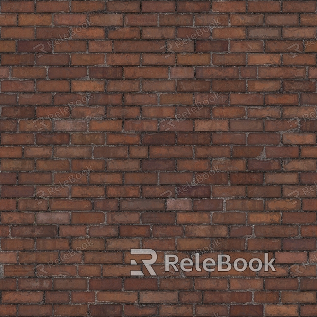 A textured brick wall in shades of red and orange, with signs of weathering and age, showcasing a rough, uneven surface and cracks.