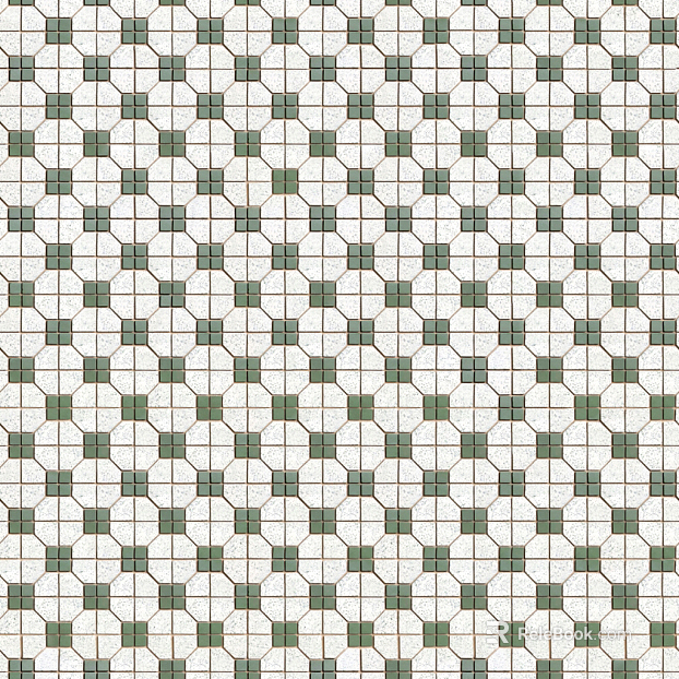 Checked Brick Green Diamond Geometric Tile Seamless texture