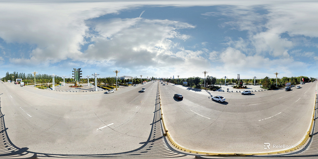 HDR City Leisure Square Panoramic View texture