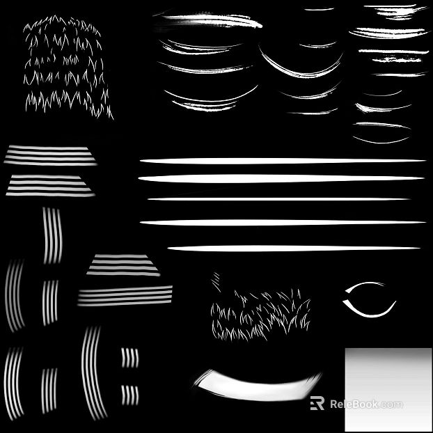Black and white stroke brush design material texture