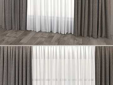 Grey white yarn curtain bedroom living room fabric curtain texture (ID:ffaeh564936)