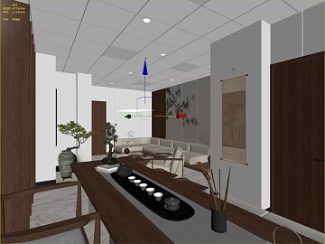 New Chinese Deep Walnut Tea Room Space texture (ID:ffaeh917634)