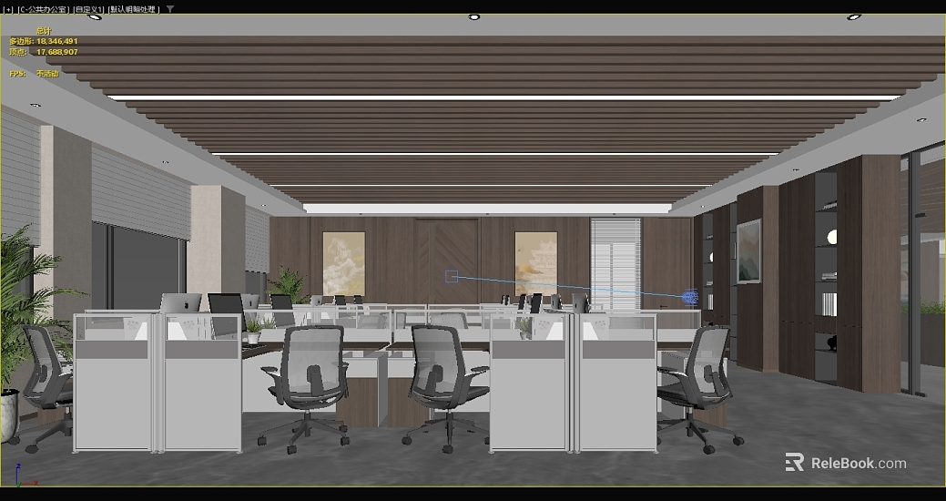 Dark Brown Wood Grain Office Space Wall Panel texture