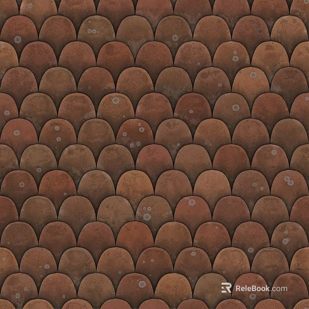 Vintage red brown fish scale brick wall decoration texture