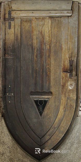 Vintage-style dark brown wooden front door texture