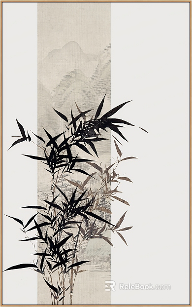 Chinese Ink Bamboo Living Room Decorative Painting texture