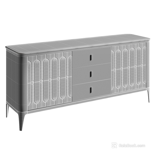 Grey European-style carved wooden sideboard texture