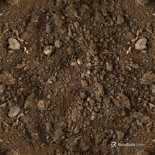 Dark brown soil, outdoor ground texture