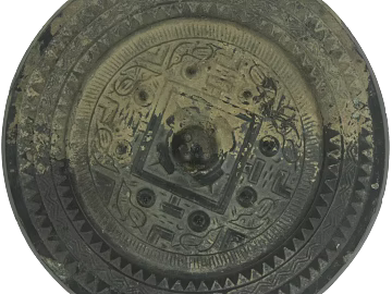 Black Bronze Pattern Bronze Mirror Cultural Relics Decoration 3d model