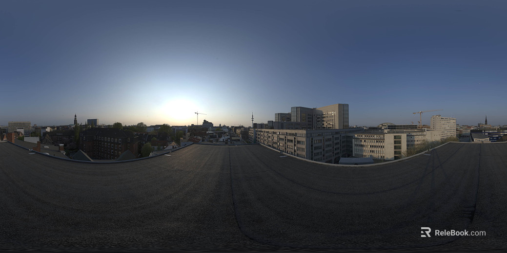 Dusk City Roof HDR texture