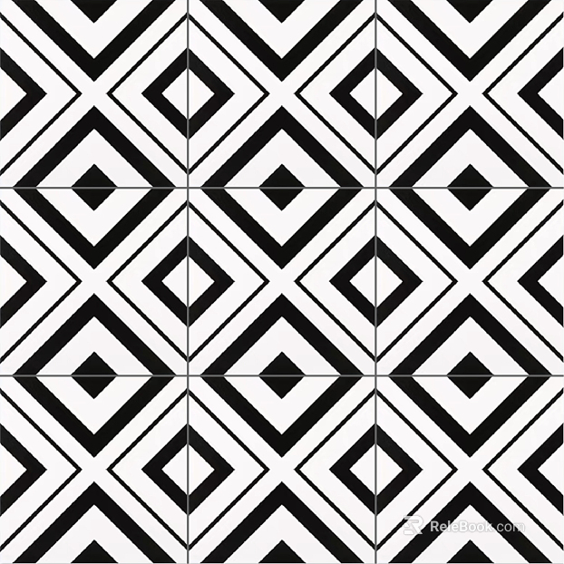 Tile black and white mosaic long lattice floor tile texture