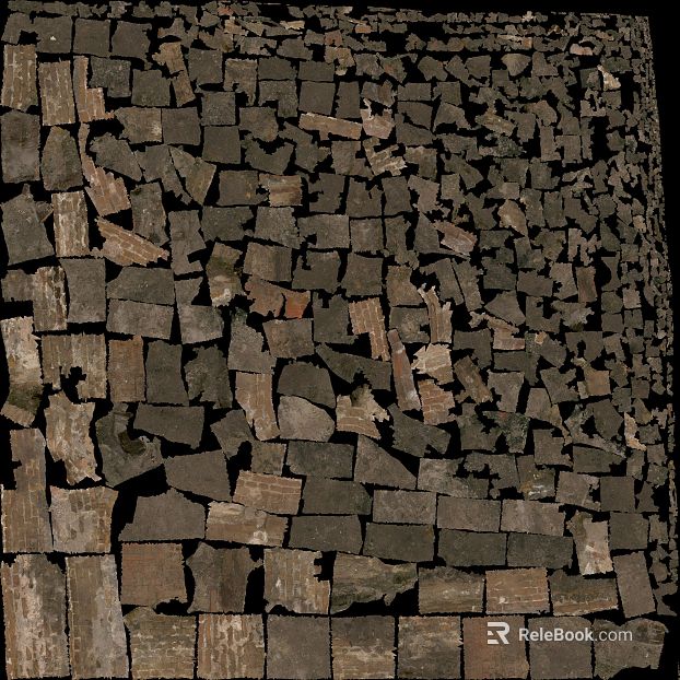 Dark gray dilapidated brick wall retro wall texture