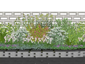 Natural Flower Border Garden Greening Plants texture (ID:ffaeh492524)