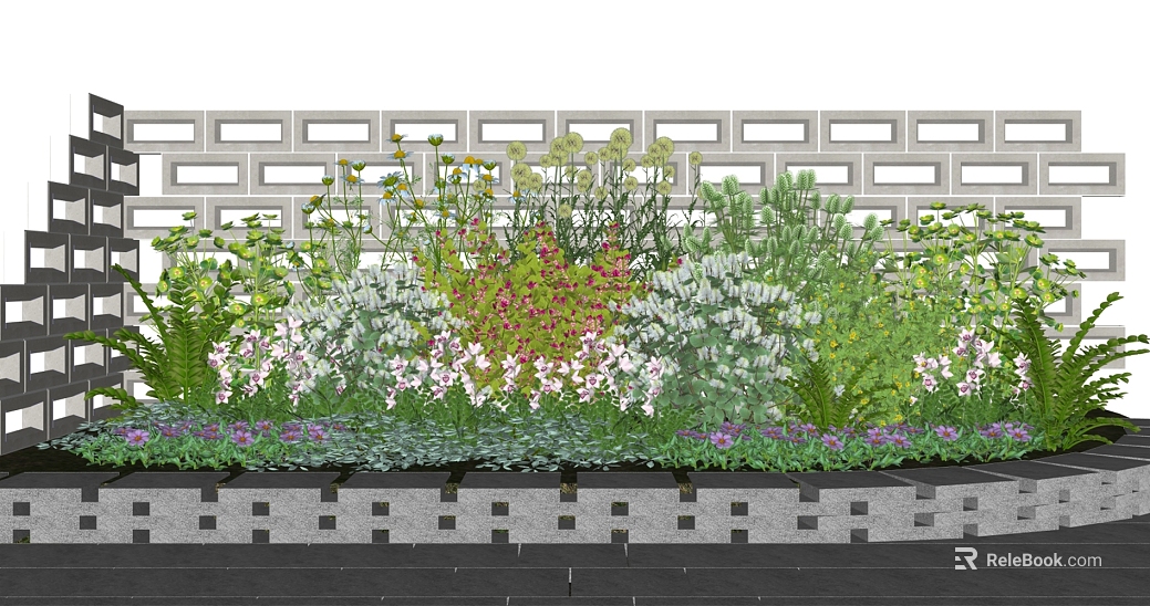 Natural Flower Border Garden Greening Plants texture