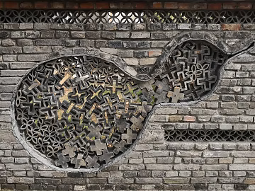 Old brick wall in relief texture (ID:ffach385000)