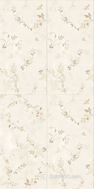 Chinese retro plant printing art brick texture