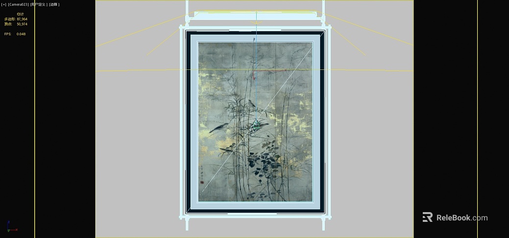 Chinese Bamboo Bird Figure Study Decorative Painting texture