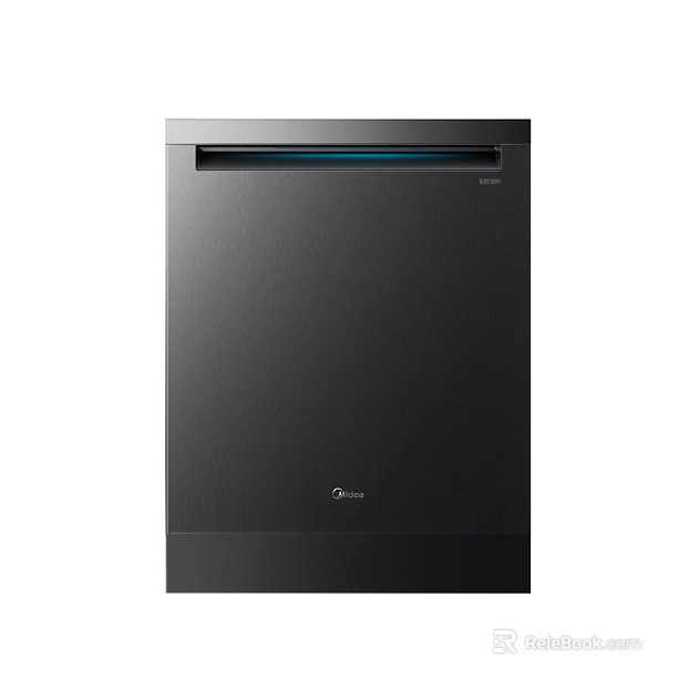 Midea black brushed metal kitchen electric panel texture