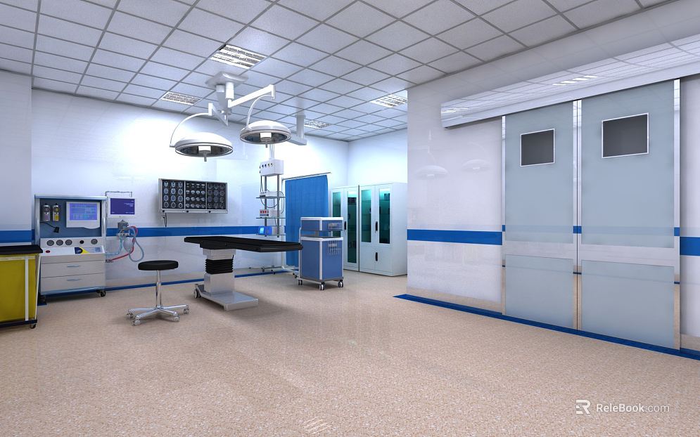 Modern light beige floor paint operating room texture