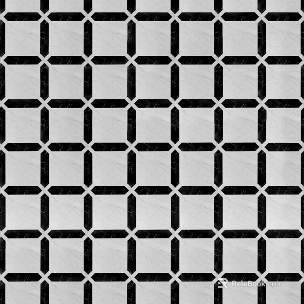 Marble geometric patchwork pavement texture