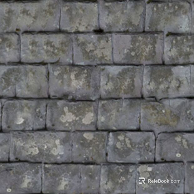 Green gray old brick courtyard paving brick texture