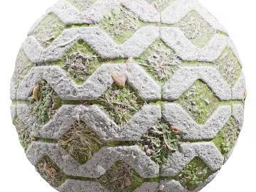 Grass-planting Brick PBR texture (ID:ffach534464)
