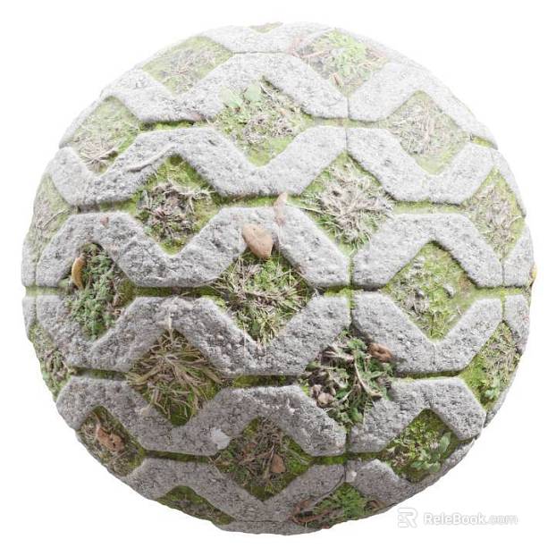 Grass-planting Brick PBR texture