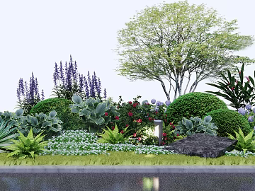 Modern garden landscape courtyard landscaping 3d model