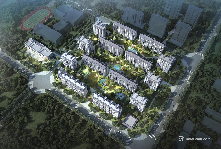 Aerial View of Modern Residential Quarter texture