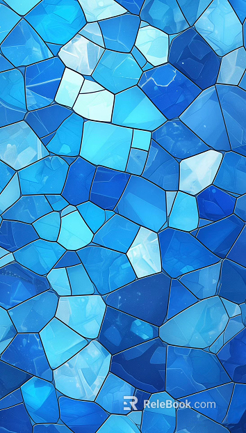 Light Luxury Blue Geometric Stained Pattern Glass texture