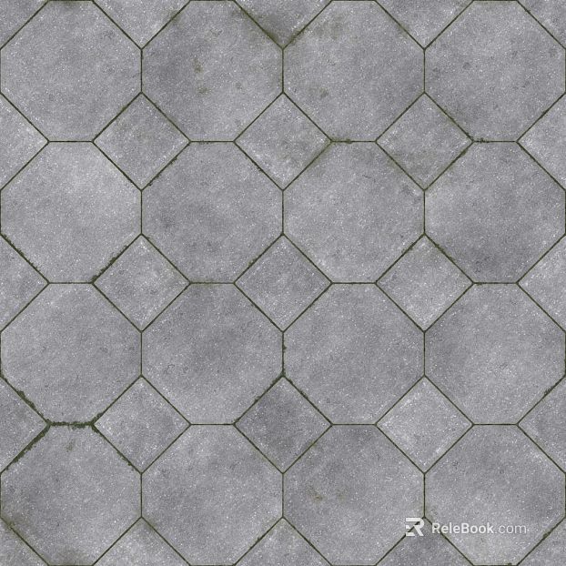 Gray hexagonal cement brick outdoor floor texture