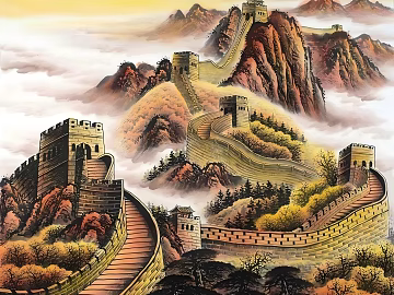New Chinese Great Wall Painting texture (ID:ffach280114)