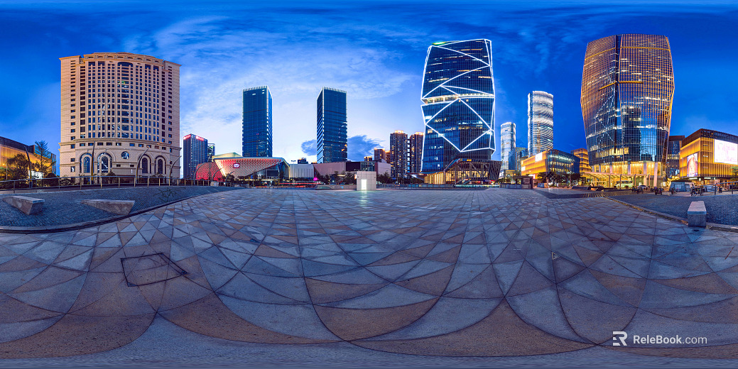 HDR night city panorama texture