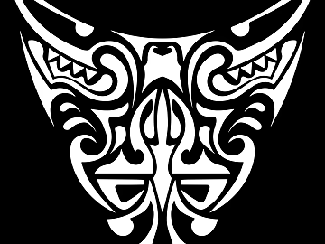 Tattoo black and white mask pattern texture (ID:ffach929084)