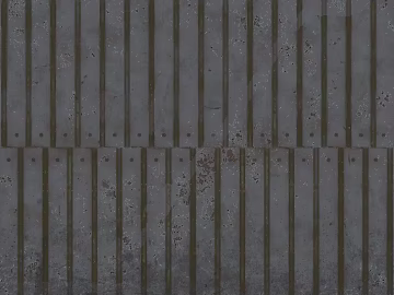 Dark gray distressed metal panel, industrial wall surface 3d model