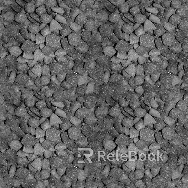 The image depicts a close-up of gravel, showcasing an assortment of small, irregularly shaped stones with various hues of gray, brown, and black, set against a contrasting dark background.