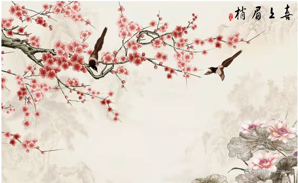 flower-and-bird painting texture