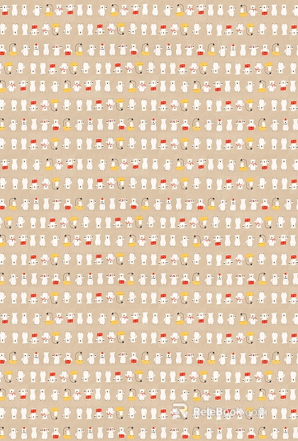 Light brown bottom cartoon bear pattern cloth texture